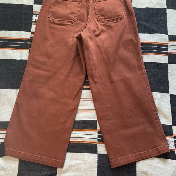 Universal Thread Rust Colored Wide Leg Cropped Denim Jeans. Size 4/27. Boho. - Picture 8 of 13